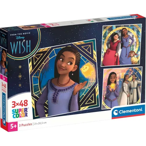 Disney Wish 3x48ks Supercolor puzzle - Clementoni obrázek 1