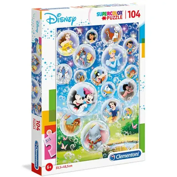 Disney pohádkové postavy Supercolor puzzle 104 dílků - Clementoni obrázek 1