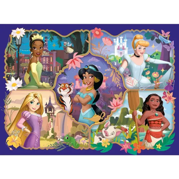 Disney princezny a jejich zvířátka 2 v 1 24dílné Eco mini puzzle a omalovánka 35x25 cm – Lisciani obrázek 2