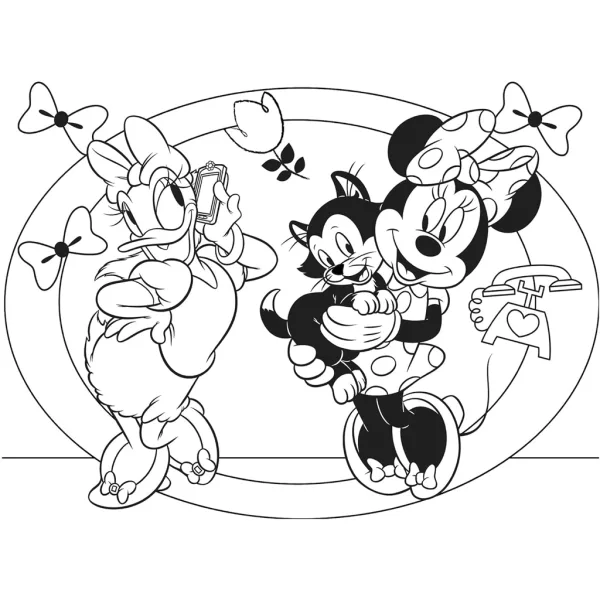 Dobrodružství Minnie myšky a Daisy kachny 2 v 1, 24dílné Eco maxi puzzle a omalovánka 70x50 cm – Lisciani obrázek 3