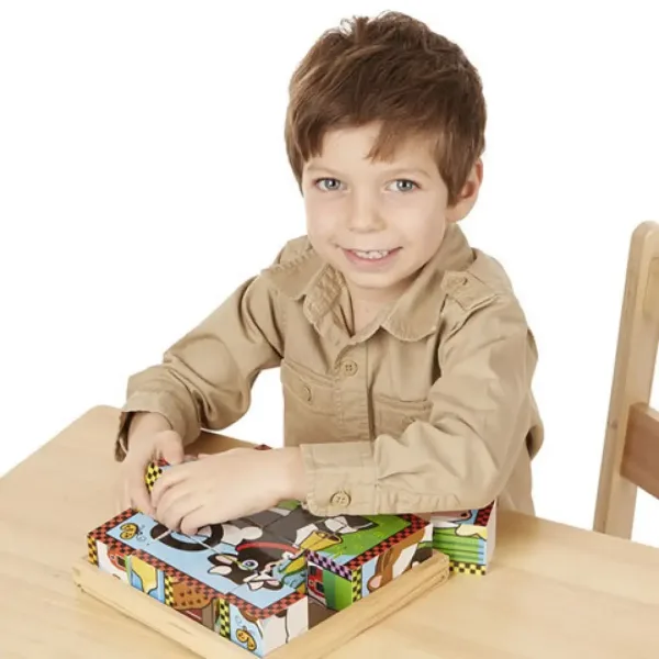 Domácí zvířata dřevěná kostková skládačka - Melissa & Doug obrázek 3
