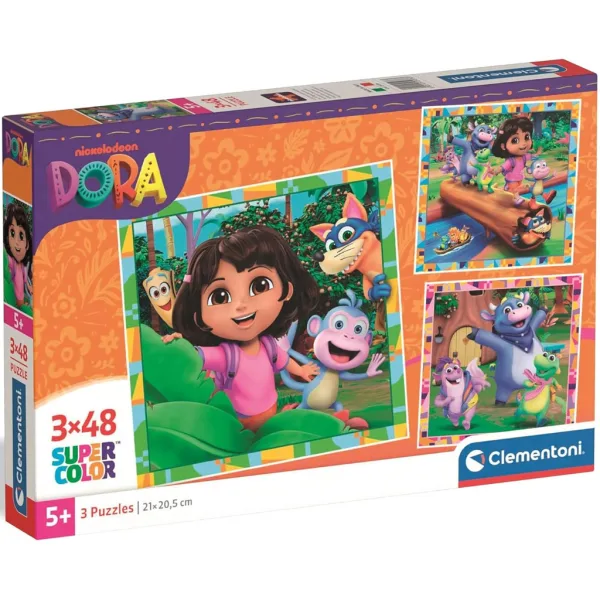 Dora průzkumnice 3x48dílné Supercolor puzzle - Clementoni obrázek 1