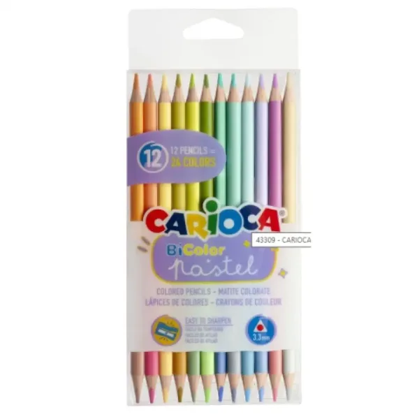 Dvanáctidílná sada pastelových oboustranných barevných tužek Bi-Color - Carioca obrázek 1