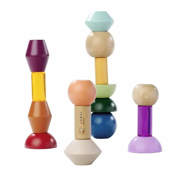 Eichhorn: Dřevěná Montessori věž s tvary – Kreativní balanční hra – Simba Toys obrázek 2