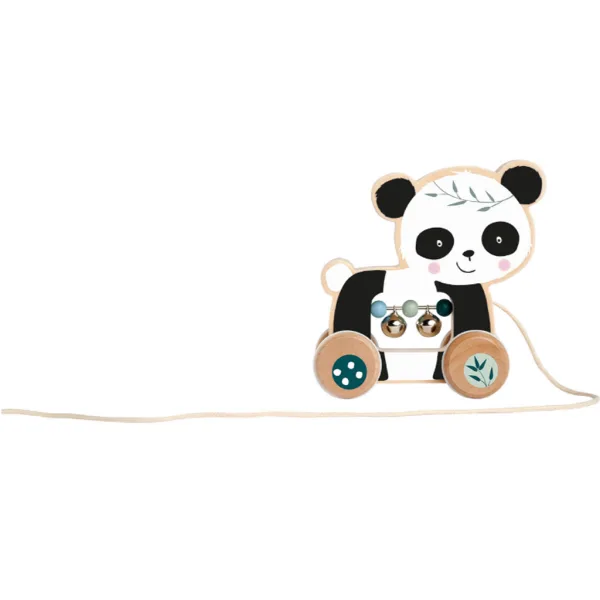 Eichhorn: Dřevěná tahací panda na kolečkách - Simba Toys obrázek 2