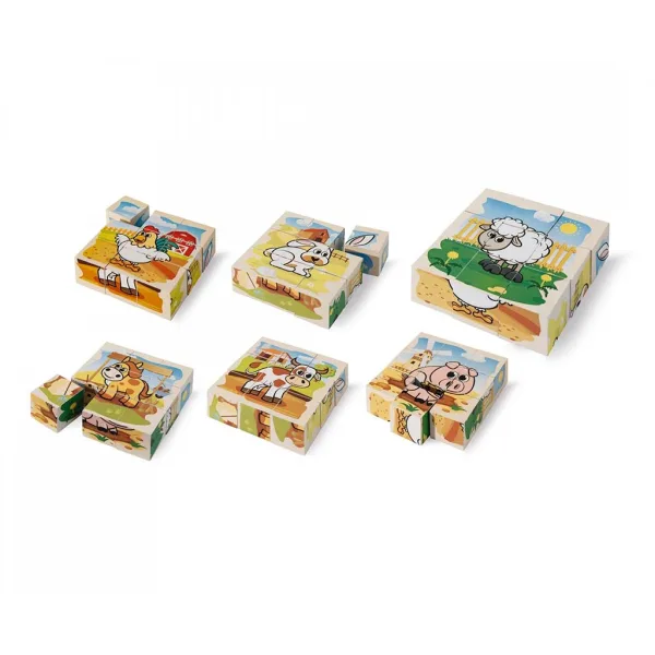 Eichhorn: Dřevěné kostkové puzzle – Puzzle s domácími zvířaty pro nejmenší - Simba Toys obrázek 2