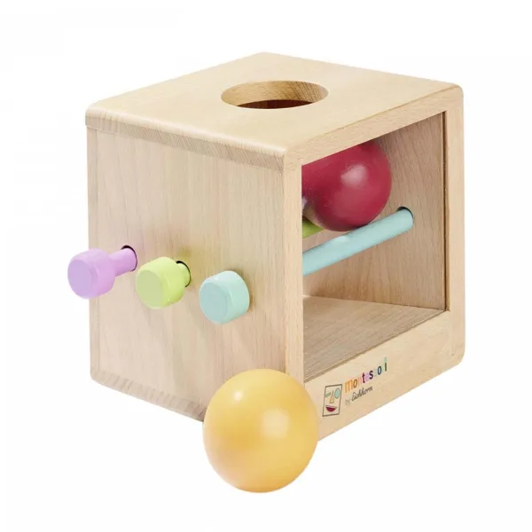 Eichhorn: Montessori Dřevěná Vhazovací Krabička s Kuličkou – Didaktická hračka pro nejmenší - Simba Toys obrázek 2