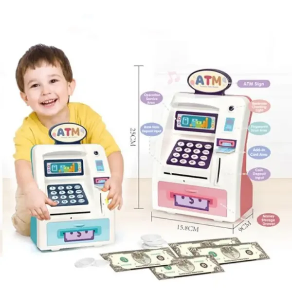 Elektrický dětský bankomat s osvětlením a zvukem obrázek 2