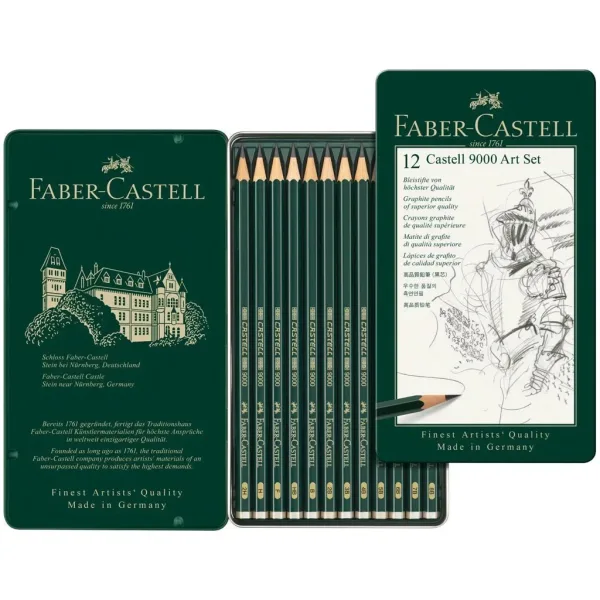 Faber-Castell: Sada 12 grafitových tužek Castell 9000 v kovové krabičce obrázek 2
