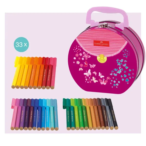 Faber Castell: Sada 33 spojovacích fixů v kovovém kufříku s motivem motýla obrázek 2