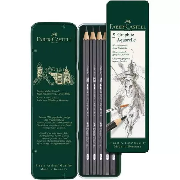 Faber-Castell: Sada akvarelových grafitových tužek v kovové krabičce, 5 ks obrázek 2
