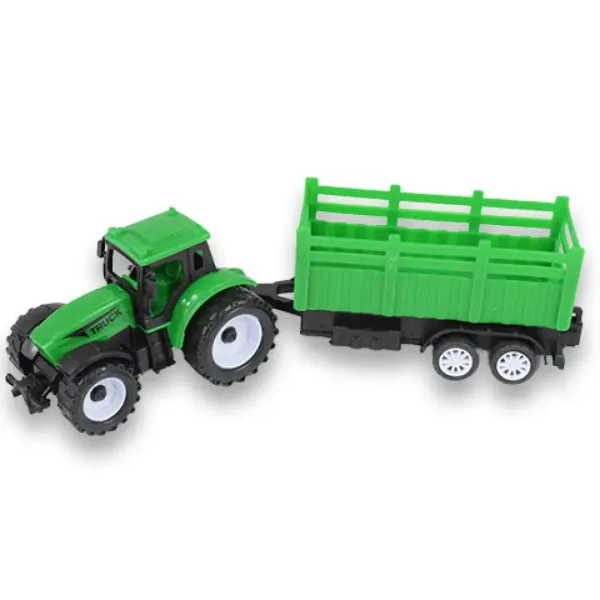 Farm Truck: Zelený dvoudílný traktorový set s přívěsem obrázek 4
