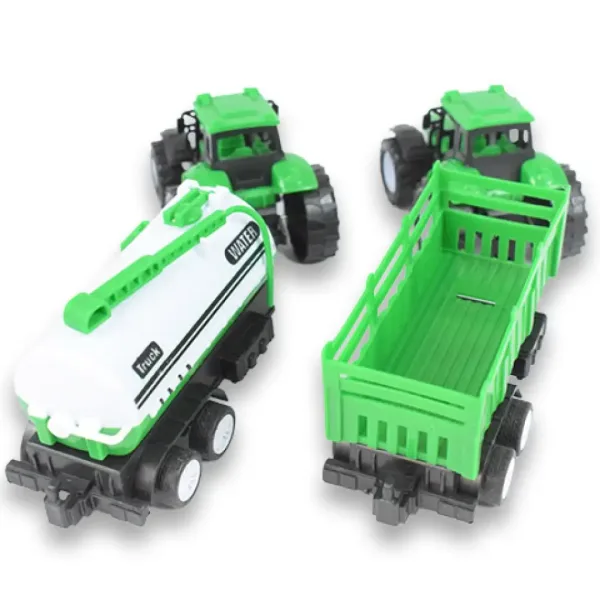Farm Truck: Zelený dvoudílný traktorový set s přívěsem obrázek 5