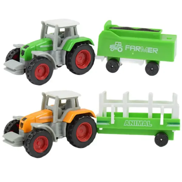 Farm World: Sada 4 kusy zemědělského traktoru s přívěsem 1/64 obrázek 3