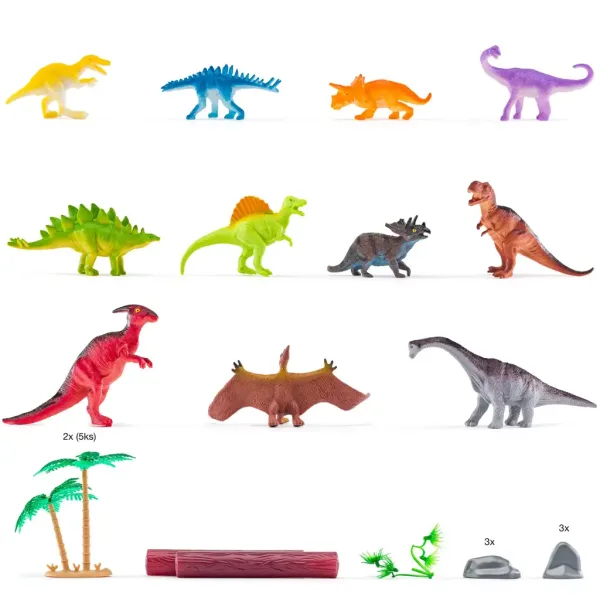 Faunica: Sada hraček s dinosaury v kbelíku - Woodyland obrázek 2