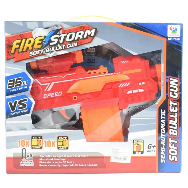 Fire Storm: Elektrická pistole na houby s náboji a světlem 33cm obrázek 7