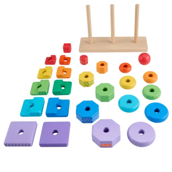 Fisher-Price Barevné třídič tvarů a stavební pyramida herní sada - Mattel obrázek 3