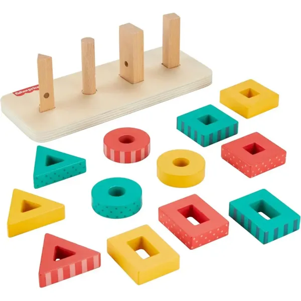 Fisher-Price: Dřevěná hračka na vkládání tvarů - Mattel obrázek 3