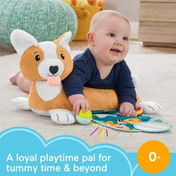 Fisher-Price: Plyšový štěně Corgi s hrací podložkou, chrastítkem, kousátkem a zrcátkem - Mattel obrázek 2