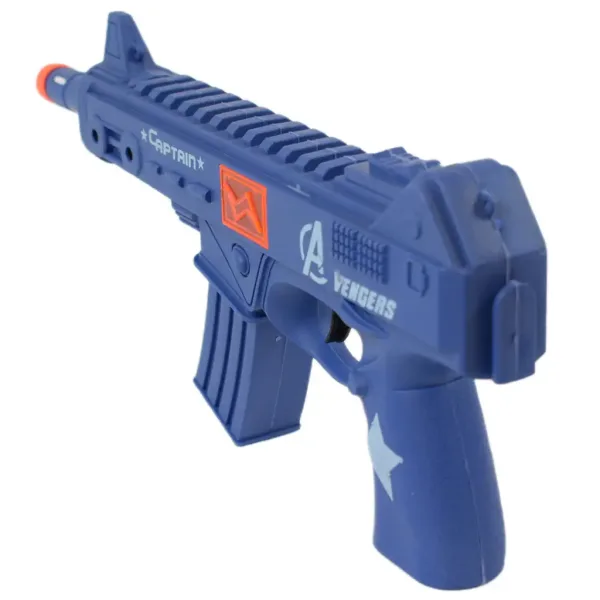 Flint Gun: Modrá vojenská střelná zbraň s funkcí imitace střelby, 30 cm. obrázek 2