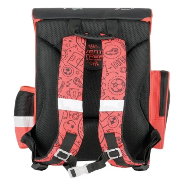 Fotbalový černo-červený ergonomický školní batoh, batoh 36x27x14cm - Bambino obrázek 3