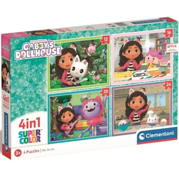 Gabiho panenkový dům Supercolor 4 v 1 puzzle - Clementoni obrázek 1