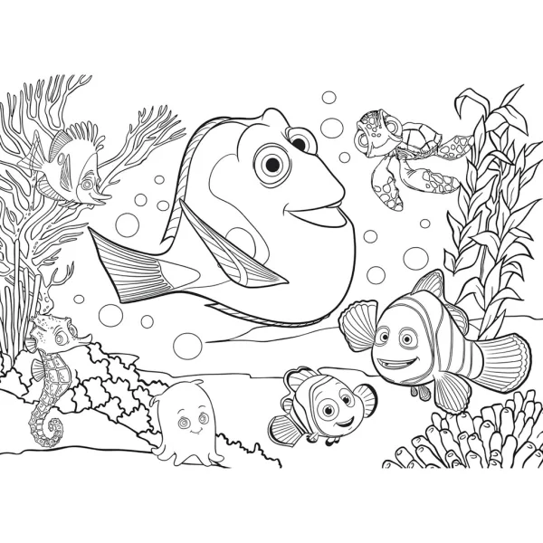 Hledá se Nemo 2 v 1 Eco maxi puzzle a omalovánky 24 ks 70x50 cm - Lisciani obrázek 3