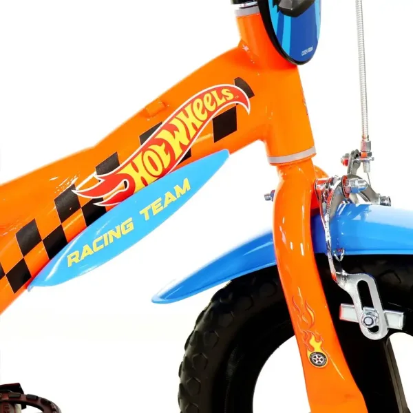 Hot Wheels 12” dětské kolo s držákem na láhev a postranními kolečky v oranžovo-černé barvě – kolo Dino Bikes obrázek 4