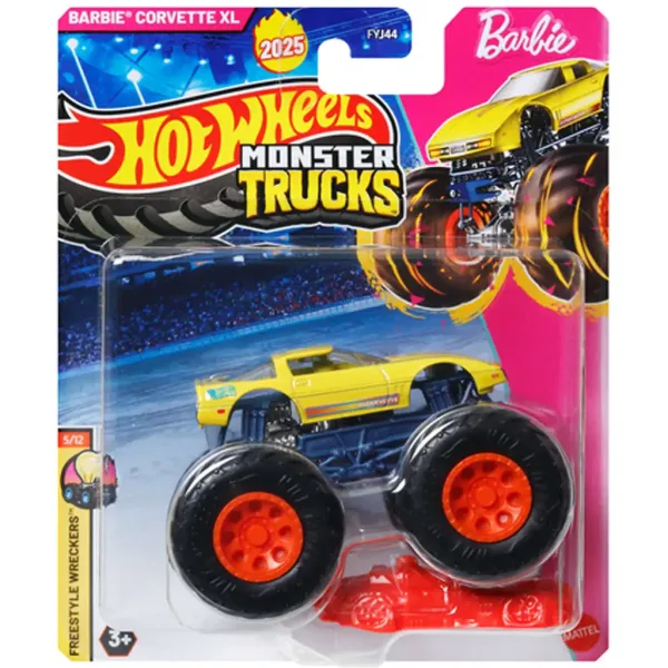 Hot Wheels Monster Trucks: Barbie Corvette XL autíčko 1/64 - Mattel obrázek 1