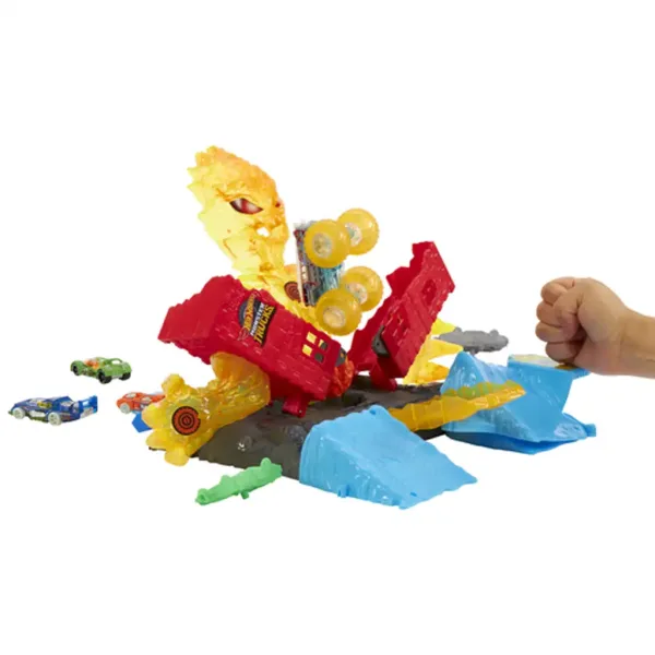 Hot Wheels: Monster Trucks Power Smashers ohnivá příšera dráhová sada - Mattel obrázek 4