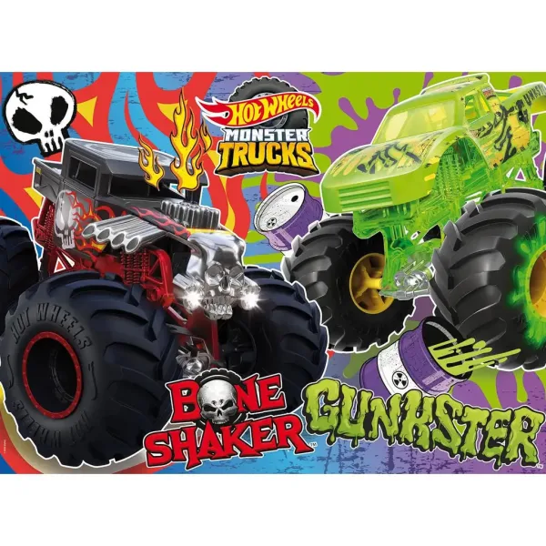 Hot Wheels Monster trucks 24dílné maxi podlahové puzzle 70x50 cm - Lisciani obrázek 2