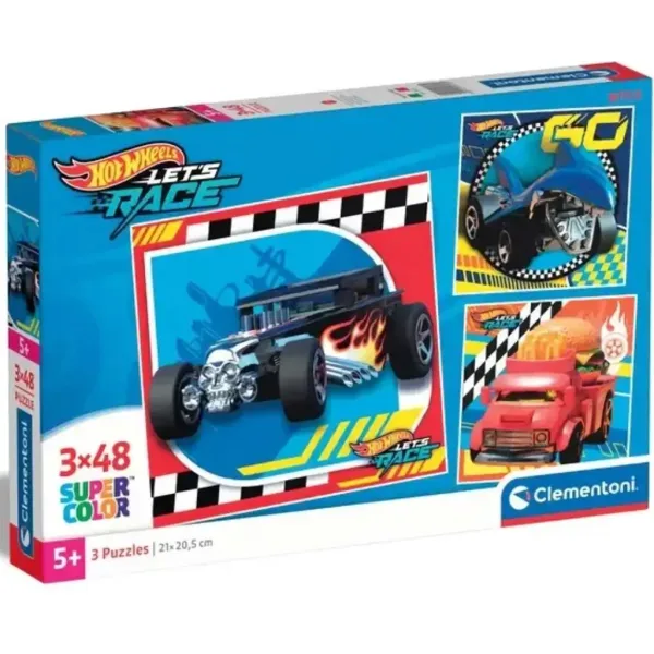 Hotwheels 3x48ks Supercolor puzzle - Clementoni obrázek 1