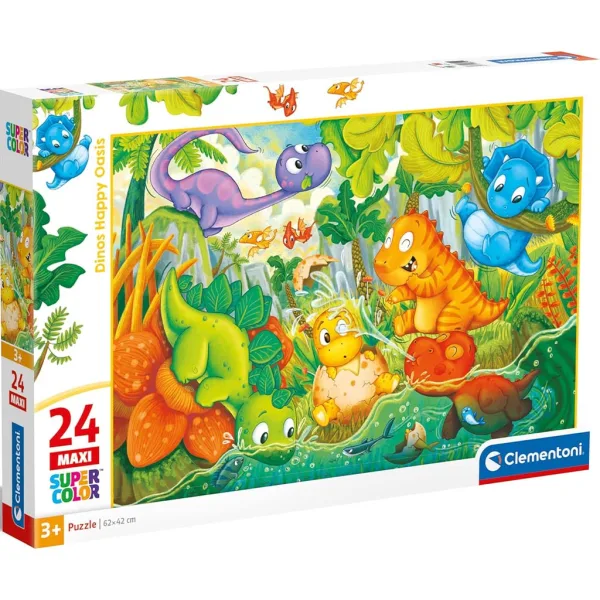 Hrající si dinosauři 24 ks maxi supercolor puzzle - Clementoni obrázek 1