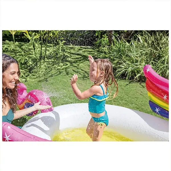 Intex: Dětský bazén s postřikovačem jednorožce 272x193x104cm obrázek 3