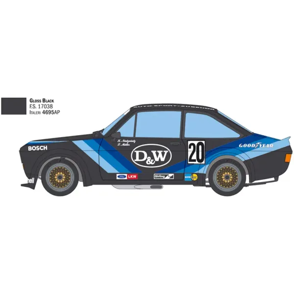 Italeri 1/24 Ford Escort Zakspeed Gr.2 model auta obrázek 3