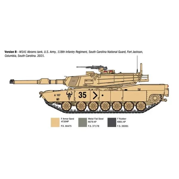 Italeri 1/35 M1A1 Abrams tank model obrázek 4