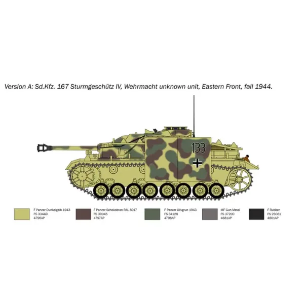 Italeri 1/35 Sd.Kfz. 167 Sturmgeschütz IV útočné dělo model obrázek 3