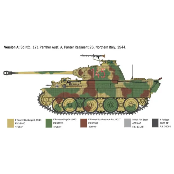 Italeri 1/35 Sd.Kfz. 171 Panther Ausf. A tankový model obrázek 3