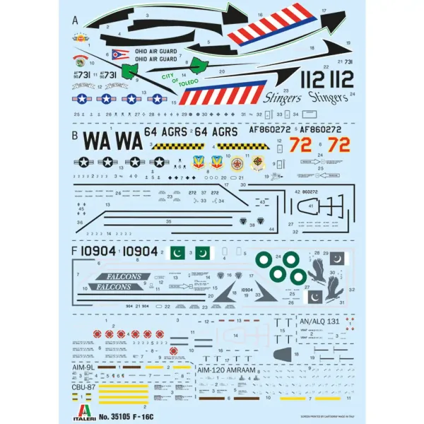 Italeri 1/48 F-16C Fighting Falcon stíhačka model obrázek 2