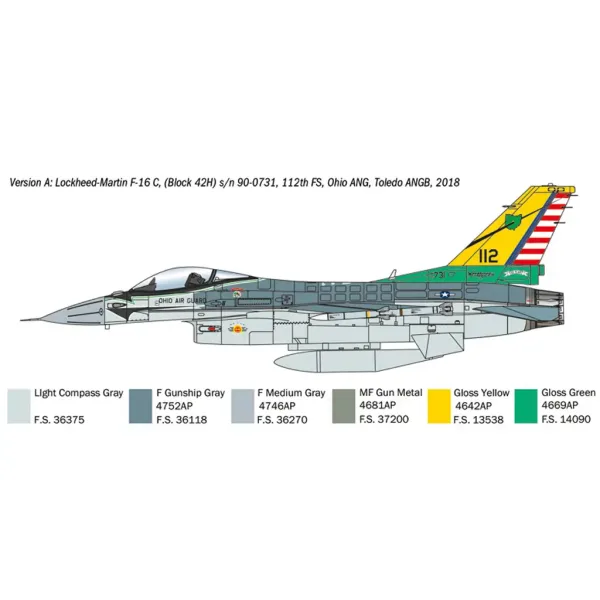 Italeri 1/48 F-16C Fighting Falcon stíhačka model obrázek 3