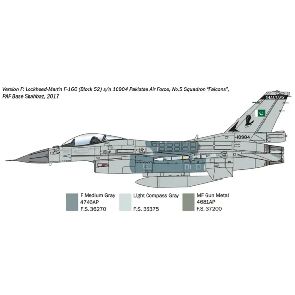 Italeri 1/48 F-16C Fighting Falcon stíhačka model obrázek 5