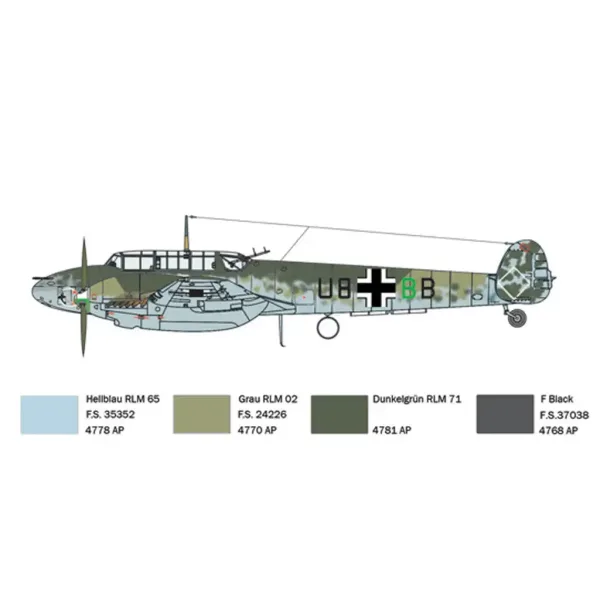 Italeri 1/72 Bf 110 C Zerstörer stíhačka model obrázek 3