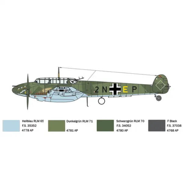 Italeri 1/72 Bf 110 C Zerstörer stíhačka model obrázek 4