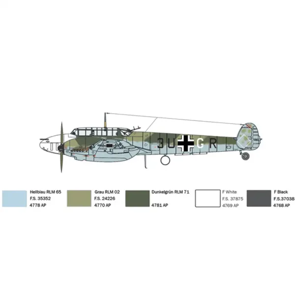 Italeri 1/72 Bf 110 C Zerstörer stíhačka model obrázek 5