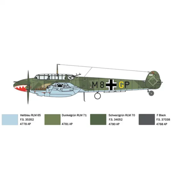 Italeri 1/72 Bf 110 C Zerstörer stíhačka model obrázek 6