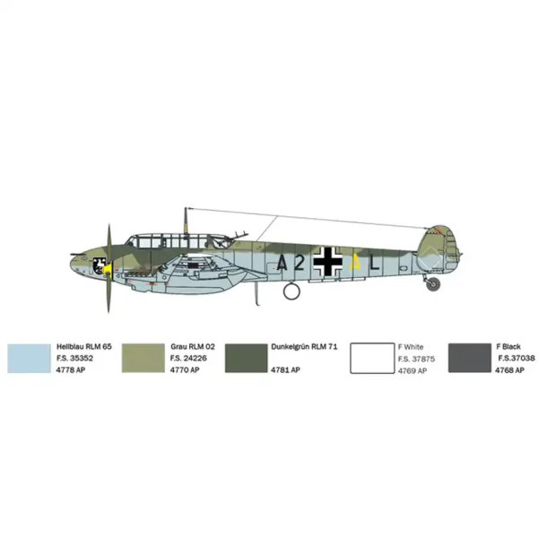 Italeri 1/72 Bf 110 C Zerstörer stíhačka model obrázek 7