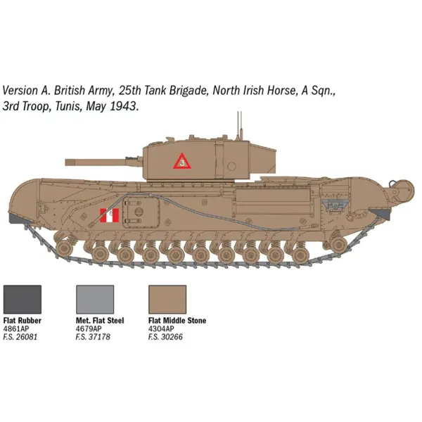 Italeri 1/72 Churchill Mk. III tank model obrázek 3