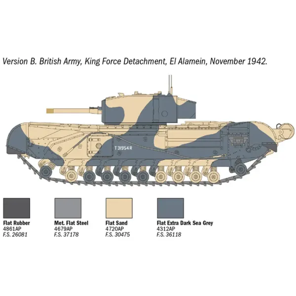 Italeri 1/72 Churchill Mk. III tank model obrázek 4