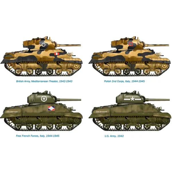 Italeri 1/72 M4A2 Sherman III tank 2ks modelová sada obrázek 3