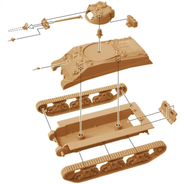Italeri 1/72 M4A2 Sherman III tank 2ks modelová sada obrázek 4